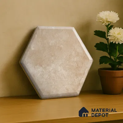 Hexagonal Wall Tile TL 05105 C Geome Framery Flora 12 x 10 inch Vitrified Matte Finish - 9 mm | Suitable for Living Room, Bedroom, Bathroom, Kitchen & Balcony (Sample)