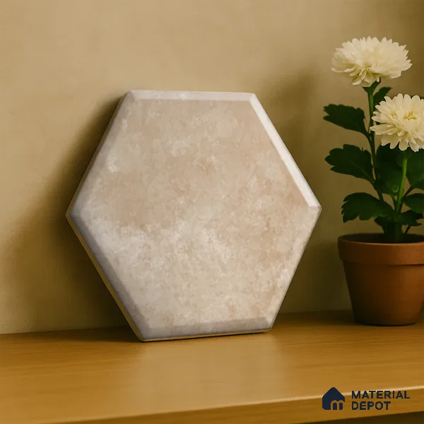 Hexagonal Wall Tile TL 05105 C Geome Framery Flora 12 x 10 inch Vitrified Matte Finish - 9 mm | Suitable for Living Room, Bedroom, Bathroom, Kitchen & Balcony (Sample)