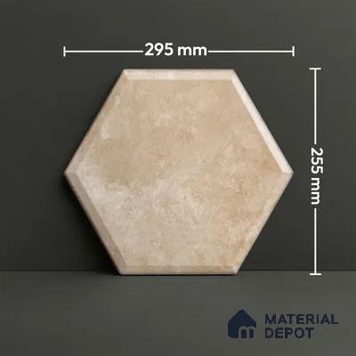 Hexagonal Wall Tile TL 05105 C Geome Framery Flora 12 x 10 inch Vitrified Matte Finish - 9 mm | Suitable for Living Room, Bedroom, Bathroom, Kitchen & Balcony (Sample)