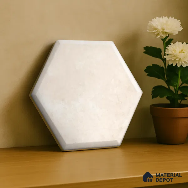 Hexagonal Wall Tile TL 05105 Geome Framery Flora 12 x 10 inch Vitrified Matte Finish - 9 mm | Suitable for Living Room, Bedroom, Bathroom, Kitchen & Balcony (Sample)