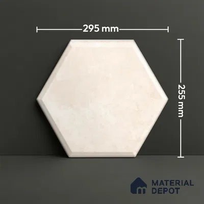 Hexagonal Wall Tile TL 05105 Geome Framery Flora 12 x 10 inch Vitrified Matte Finish - 9 mm | Suitable for Living Room, Bedroom, Bathroom, Kitchen & Balcony (Sample)
