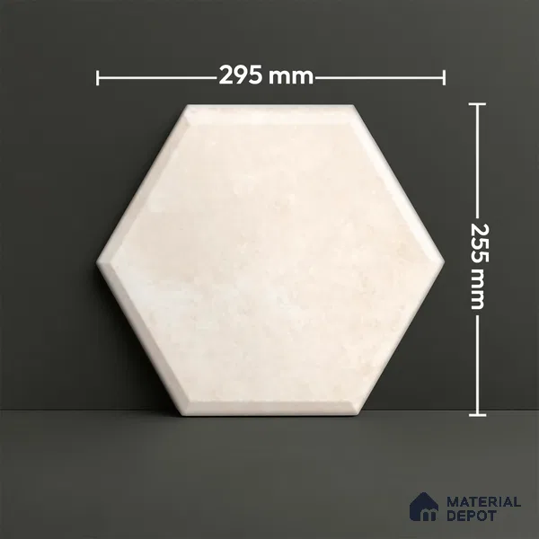 Hexagonal Wall Tile TL 05105 Geome Framery Flora 12 x 10 inch Vitrified Matte Finish - 9 mm | Suitable for Living Room, Bedroom, Bathroom, Kitchen & Balcony (Sample)