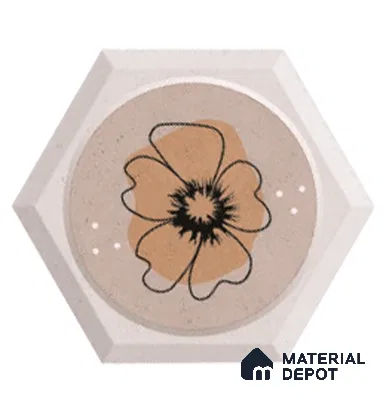 Hexagonal Wall Tile TL 05106 Geome Framery Honey 12 x 10 inch Vitrified Matte Finish - 9 mm | Suitable for Living Room, Bedroom, Bathroom, Kitchen & Balcony (Sample)