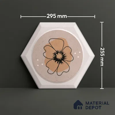Hexagonal Wall Tile TL 05106 Geome Framery Honey 12 x 10 inch Vitrified Matte Finish - 9 mm | Suitable for Living Room, Bedroom, Bathroom, Kitchen & Balcony (Sample)