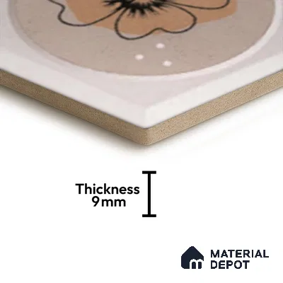 Hexagonal Wall Tile TL 05106 Geome Framery Honey 12 x 10 inch Vitrified Matte Finish - 9 mm | Suitable for Living Room, Bedroom, Bathroom, Kitchen & Balcony (Sample)