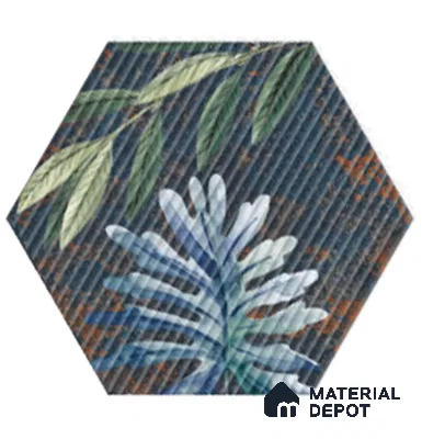 Hexagonal Wall Tile TL 05108 B Geome Lineout Algae Highlighter 12 x 10 inch Vitrified Matte Finish - 9 mm | Suitable for Living Room, Bedroom, Bathroom, Kitchen & Balcony