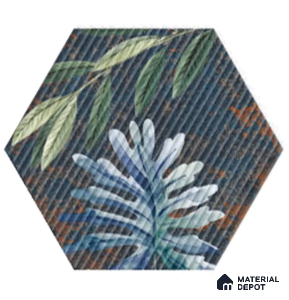 Hexagonal Wall Tile TL 05108 B Geome Lineout Algae Highlighter 12 x 10 inch Vitrified Matte Finish - 9 mm | Suitable for Living Room, Bedroom, Bathroom, Kitchen & Balcony