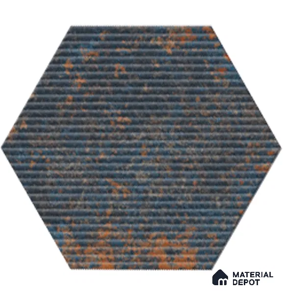 Hexagonal Wall Tile TL 05108 C Geome Lineout Algae Dark 12 x 10 inch Vitrified Matte Finish - 9 mm | Suitable for Living Room, Bedroom, Bathroom, Kitchen & Balcony