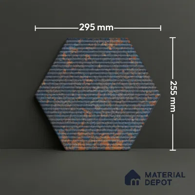 Hexagonal Wall Tile TL 05108 C Geome Lineout Algae Dark 12 x 10 inch Vitrified Matte Finish - 9 mm | Suitable for Living Room, Bedroom, Bathroom, Kitchen & Balcony
