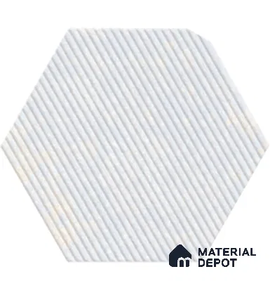 Hexagonal Wall Tile TL 05108 Geome Lineout Algae Light 12 x 10 inch Vitrified Matte Finish - 9 mm | Suitable for Living Room, Bedroom, Bathroom, Kitchen & Balcony (Sample)