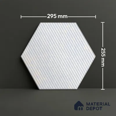 Hexagonal Wall Tile TL 05108 Geome Lineout Algae Light 12 x 10 inch Vitrified Matte Finish - 9 mm | Suitable for Living Room, Bedroom, Bathroom, Kitchen & Balcony (Sample)