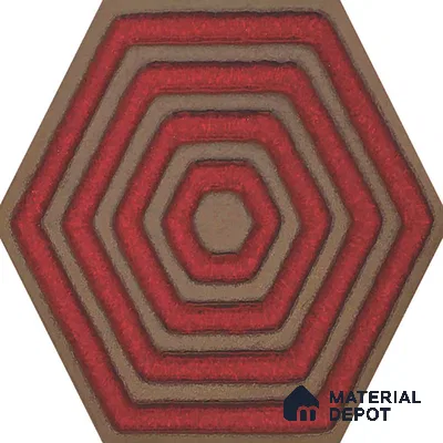 Hexagonal Wall Tile TL 05652 Matrix Crimson Hex 6 x 6 inch Ceramic Matte Finish - 9 mm | 2 Random Faces | Suitable for Living Room, Bathroom, Kitchen & Backsplash