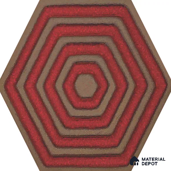 Hexagonal Wall Tile TL 05652 Matrix Crimson Hex 6 x 6 inch Ceramic Matte Finish - 9 mm | 2 Random Faces | Suitable for Living Room, Bathroom, Kitchen & Backsplash