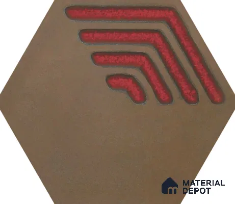 Hexagonal Wall Tile TL 05652 Matrix Crimson Hex 6 x 6 inch Ceramic Matte Finish - 9 mm | 2 Random Faces | Suitable for Living Room, Bathroom, Kitchen & Backsplash