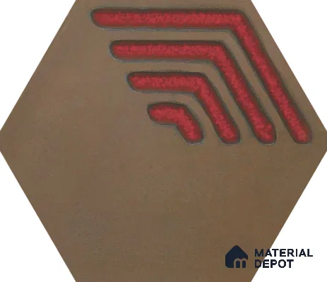 Hexagonal Wall Tile TL 05652 Matrix Crimson Hex 6 x 6 inch Ceramic Matte Finish - 9 mm | 2 Random Faces | Suitable for Living Room, Bathroom, Kitchen & Backsplash