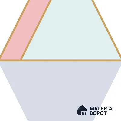 Hexagonal Wall Tile TL 05655 Matrix Elegant Pastel 6 x 6 inch Ceramic Matte Finish - 9 mm | 4 Random Faces | Suitable for Living Room, Bathroom, Kitchen & Backsplash