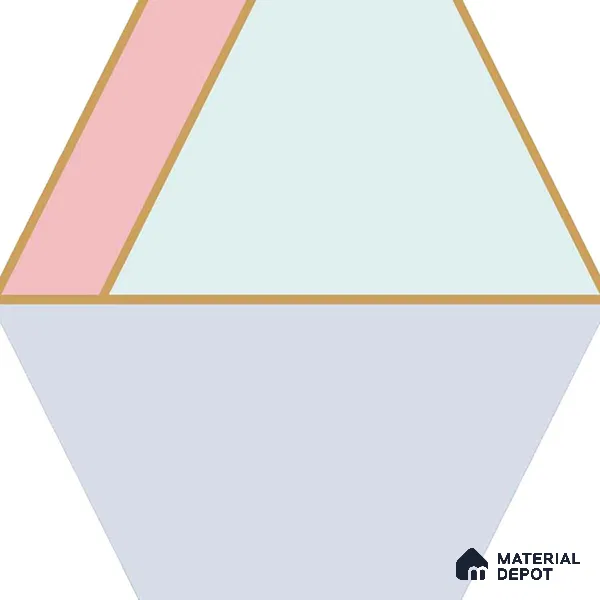 Hexagonal Wall Tile TL 05655 Matrix Elegant Pastel 6 x 6 inch Ceramic Matte Finish - 9 mm | 4 Random Faces | Suitable for Living Room, Bathroom, Kitchen & Backsplash