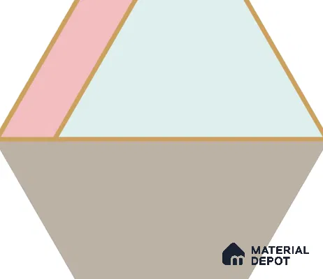 Hexagonal Wall Tile TL 05655 Matrix Elegant Pastel 6 x 6 inch Ceramic Matte Finish - 9 mm | 4 Random Faces | Suitable for Living Room, Bathroom, Kitchen & Backsplash