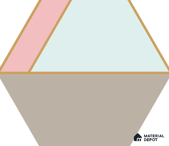 Hexagonal Wall Tile TL 05655 Matrix Elegant Pastel 6 x 6 inch Ceramic Matte Finish - 9 mm | 4 Random Faces | Suitable for Living Room, Bathroom, Kitchen & Backsplash