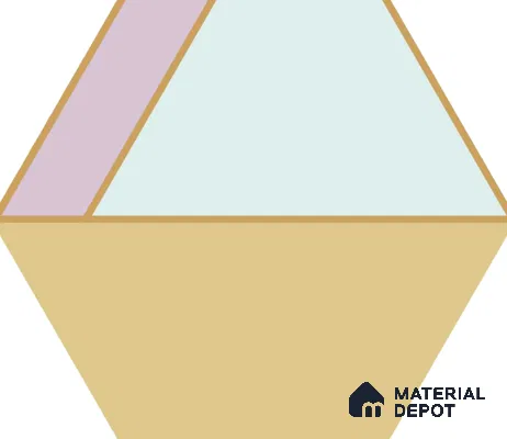 Hexagonal Wall Tile TL 05655 Matrix Elegant Pastel 6 x 6 inch Ceramic Matte Finish - 9 mm | 4 Random Faces | Suitable for Living Room, Bathroom, Kitchen & Backsplash