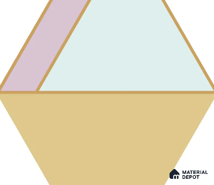 Hexagonal Wall Tile TL 05655 Matrix Elegant Pastel 6 x 6 inch Ceramic Matte Finish - 9 mm | 4 Random Faces | Suitable for Living Room, Bathroom, Kitchen & Backsplash