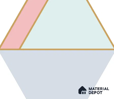 Hexagonal Wall Tile TL 05655 Matrix Elegant Pastel 6 x 6 inch Ceramic Matte Finish - 9 mm | 4 Random Faces | Suitable for Living Room, Bathroom, Kitchen & Backsplash
