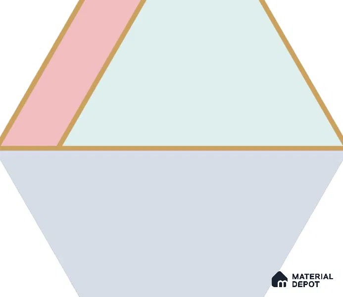 Hexagonal Wall Tile TL 05655 Matrix Elegant Pastel 6 x 6 inch Ceramic Matte Finish - 9 mm | 4 Random Faces | Suitable for Living Room, Bathroom, Kitchen & Backsplash