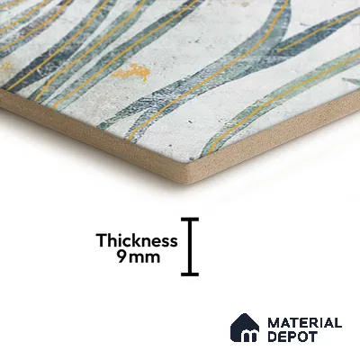 Hexagonal Wall Tile TL 05654 Matrix Jungle Emerald 6 x 6 inch Ceramic Matte Finish - 9 mm | 4 Random Faces | Suitable for Living Room, Bathroom, Kitchen & Backsplash