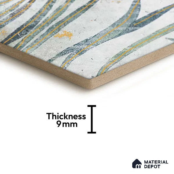 Hexagonal Wall Tile TL 05654 Matrix Jungle Emerald 6 x 6 inch Ceramic Matte Finish - 9 mm | 4 Random Faces | Suitable for Living Room, Bathroom, Kitchen & Backsplash