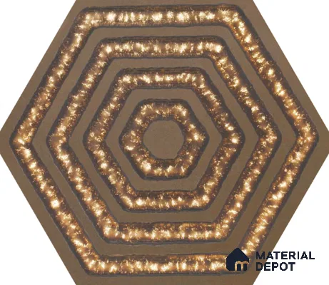 Hexagonal Wall Tile TL 05658 Matrix Sparkling Hex 6 x 6 inch Ceramic Matte Finish - 9 mm | 2 Random Faces | Suitable for Living Room, Bathroom, Kitchen & Backsplash