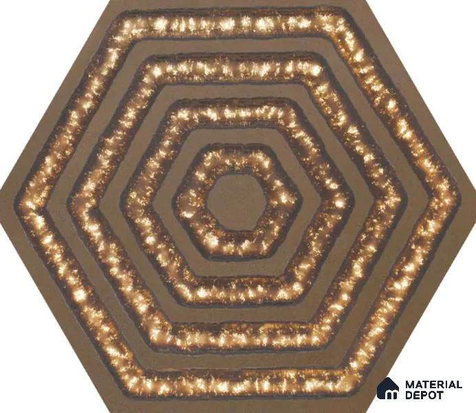 Hexagonal Wall Tile TL 05658 Matrix Sparkling Hex 6 x 6 inch Ceramic Matte Finish - 9 mm | 2 Random Faces | Suitable for Living Room, Bathroom, Kitchen & Backsplash