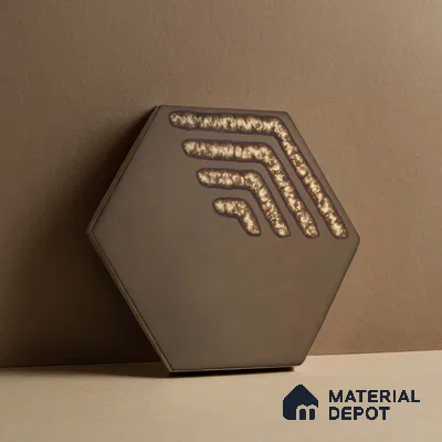 Hexagonal Wall Tile TL 05658 Matrix Sparkling Hex 6 x 6 inch Ceramic Matte Finish - 9 mm | 2 Random Faces | Suitable for Living Room, Bathroom, Kitchen & Backsplash