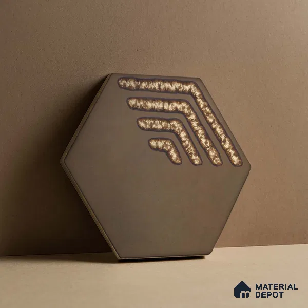 Hexagonal Wall Tile TL 05658 Matrix Sparkling Hex 6 x 6 inch Ceramic Matte Finish - 9 mm | 2 Random Faces | Suitable for Living Room, Bathroom, Kitchen & Backsplash