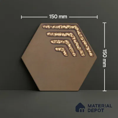 Hexagonal Wall Tile TL 05658 Matrix Sparkling Hex 6 x 6 inch Ceramic Matte Finish - 9 mm | 2 Random Faces | Suitable for Living Room, Bathroom, Kitchen & Backsplash