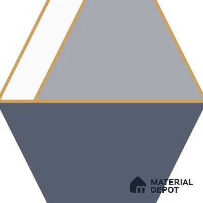 Hexagonal Wall Tile TL 05656 Matrix Twilight Glam 6 x 6 inch Ceramic Matte Finish - 9 mm | 4 Random Faces | Suitable for Living Room, Bathroom, Kitchen & Backsplash