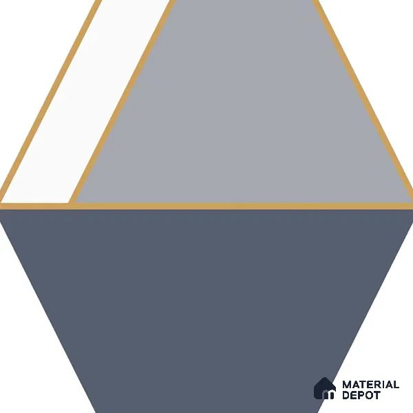 Hexagonal Wall Tile TL 05656 Matrix Twilight Glam 6 x 6 inch Ceramic Matte Finish - 9 mm | 4 Random Faces | Suitable for Living Room, Bathroom, Kitchen & Backsplash