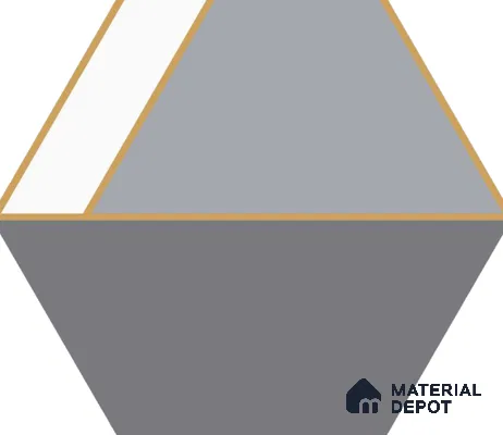 Hexagonal Wall Tile TL 05656 Matrix Twilight Glam 6 x 6 inch Ceramic Matte Finish - 9 mm | 4 Random Faces | Suitable for Living Room, Bathroom, Kitchen & Backsplash