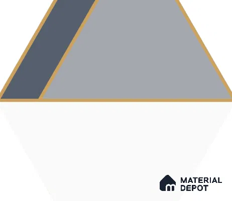 Hexagonal Wall Tile TL 05656 Matrix Twilight Glam 6 x 6 inch Ceramic Matte Finish - 9 mm | 4 Random Faces | Suitable for Living Room, Bathroom, Kitchen & Backsplash