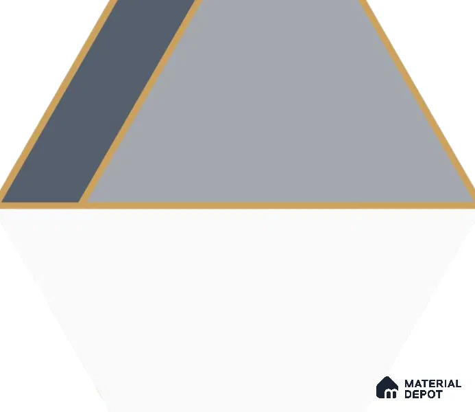 Hexagonal Wall Tile TL 05656 Matrix Twilight Glam 6 x 6 inch Ceramic Matte Finish - 9 mm | 4 Random Faces | Suitable for Living Room, Bathroom, Kitchen & Backsplash