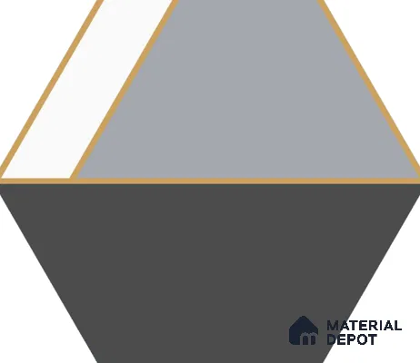 Hexagonal Wall Tile TL 05656 Matrix Twilight Glam 6 x 6 inch Ceramic Matte Finish - 9 mm | 4 Random Faces | Suitable for Living Room, Bathroom, Kitchen & Backsplash