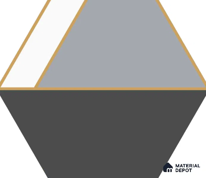 Hexagonal Wall Tile TL 05656 Matrix Twilight Glam 6 x 6 inch Ceramic Matte Finish - 9 mm | 4 Random Faces | Suitable for Living Room, Bathroom, Kitchen & Backsplash