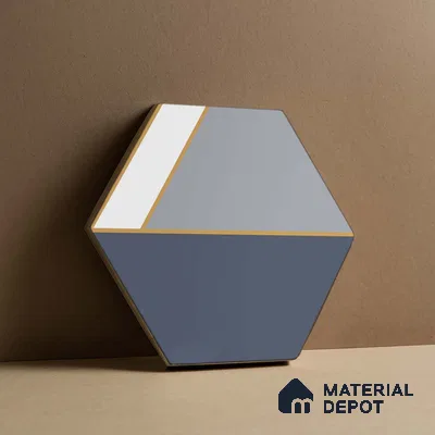 Hexagonal Wall Tile TL 05656 Matrix Twilight Glam 6 x 6 inch Ceramic Matte Finish - 9 mm | 4 Random Faces | Suitable for Living Room, Bathroom, Kitchen & Backsplash