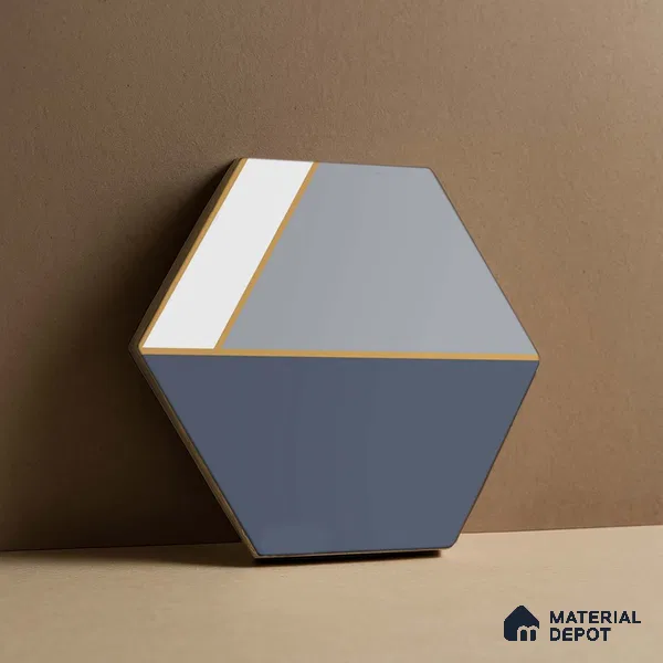 Hexagonal Wall Tile TL 05656 Matrix Twilight Glam 6 x 6 inch Ceramic Matte Finish - 9 mm | 4 Random Faces | Suitable for Living Room, Bathroom, Kitchen & Backsplash