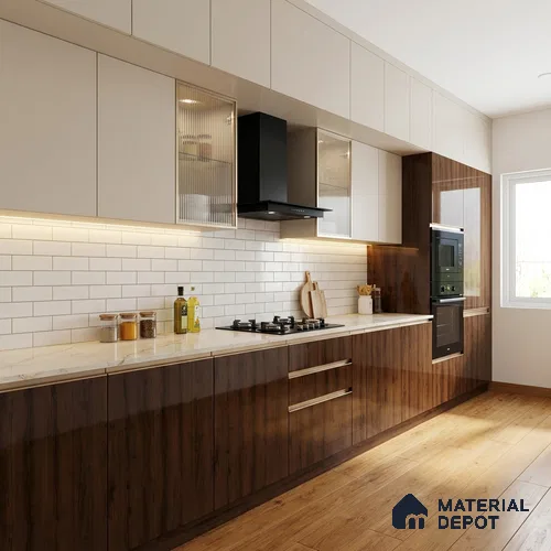 Wooden Look HGL 534 Puhigh Gloss Urban Veneer 8 ft x 4 ft Laminate - 1 mm | Suitable for TV Unit, Wardrobe, Kitchen Cabinets