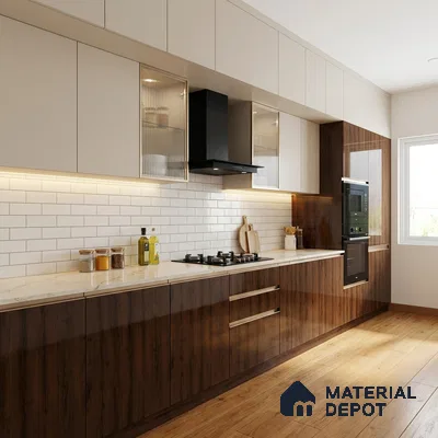 Wooden Look HGL 534 Puhigh Gloss Urban Veneer 8 ft x 4 ft Laminate - 1 mm | Suitable for TV Unit, Wardrobe, Kitchen Cabinets