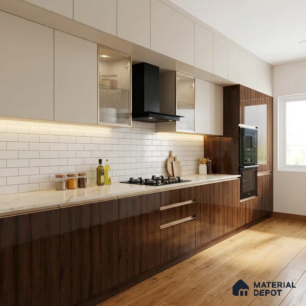 Wooden Look HGL 534 Puhigh Gloss Urban Veneer 8 ft x 4 ft Laminate - 1 mm | Suitable for TV Unit, Wardrobe, Kitchen Cabinets