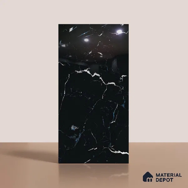 Marble Look Wall & Floor Tile TL 09509 | High Gloss Finish 4 ft x 2 ft Vitrified Tile - 9 mm | Suitable For Kitchen, Bathroom, Bedroom & Office