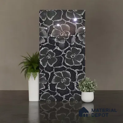 Floral Wall Tile TL 09508 C | High Gloss Finish 4 ft x 2 ft Vitrified Tile - 9 mm | Suitable for Bathroom, Accent/Feature Wall, Foyer