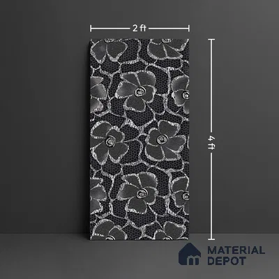 Floral Wall Tile TL 09508 C | High Gloss Finish 4 ft x 2 ft Vitrified Tile - 9 mm | Suitable for Bathroom, Accent/Feature Wall, Foyer