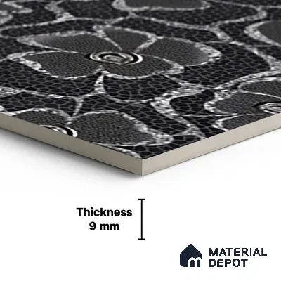 Floral Wall Tile TL 09508 C | High Gloss Finish 4 ft x 2 ft Vitrified Tile - 9 mm | Suitable for Bathroom, Accent/Feature Wall, Foyer